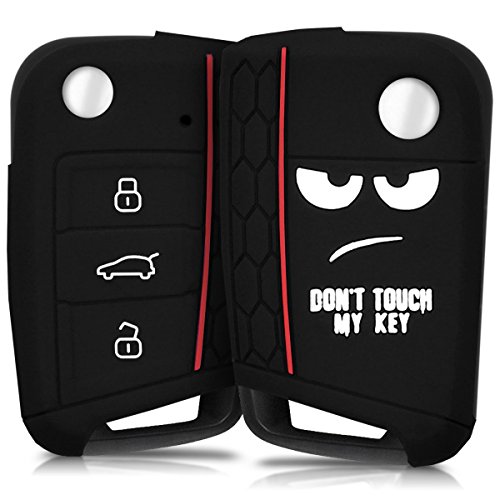 kwmobile Funda Compatible con VW Golf 7 MK7 Llave de Coche de 3 Botones - Carcasa Protectora Suave de Silicona - Don't Touch my Key kwmobile Funda Compatible con VW Golf 7 MK7 Llave de Coche de 3 Botones - Carcasa Protectora Suave de Silicona - Don't Touch my Key