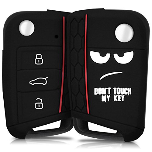 kwmobile Funda Compatible con VW Golf 7 MK7 Llave de Coche de 3 Botones - Carcasa Protectora Suave de Silicona - Don't Touch my Key