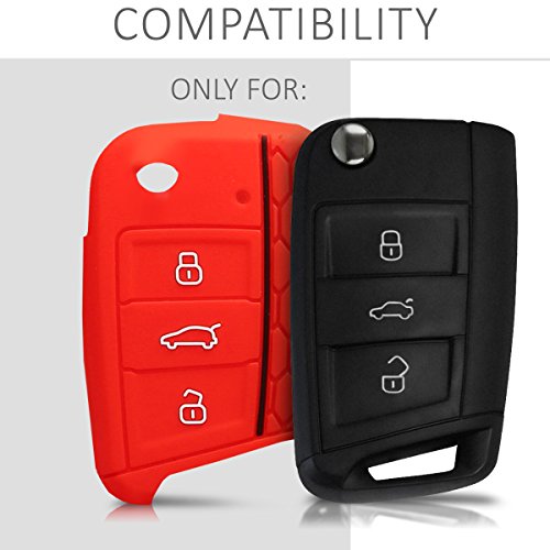 kwmobile Funda Compatible con VW Golf 7 MK7 Llave de Coche de 3 Botones - Carcasa Protectora Suave de Silicona - Don't Touch my Key
