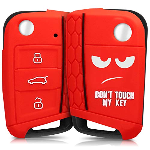 kwmobile Funda Compatible con VW Golf 7 MK7 Llave de Coche de 3 Botones - Carcasa Protectora Suave de Silicona - Don't Touch my Key