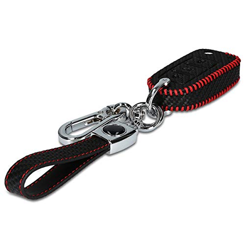 kwmobile Funda Compatible con VW Skoda Seat Llave de Coche de 3 Botones - Cubierta de Cuero sintético - Case para Mando y Control de Auto Carbono kwmobile Funda Compatible con VW Skoda Seat Llave de Coche de 3 Botones - Cubierta de Cuero sintético - Case para Mando y Control de Auto Carbono