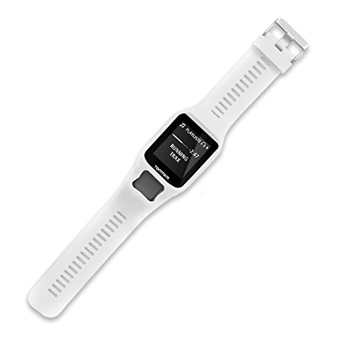 kwmobile Pulsera Compatible con Tomtom Adventurer/Runner 3/Spark 3/Golfer 2 - Brazalete de Silicona en Blanco sin Fitness Tracker