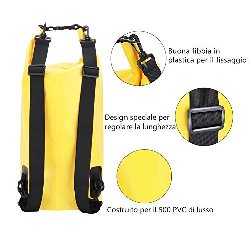 KYG Bolsa Estanca 20L Impermeable Seca Set de Bolsa Waterproof con Funda Táctil de Móvil y Bolsa Cintura para Playa y Deportes al Aire Rafting Kayak