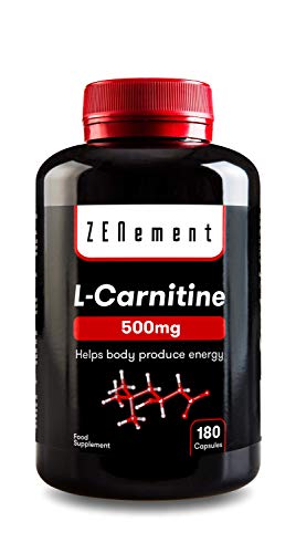 L-Carnitina | 180 cápsulas x 500mg | Ayuda al cuerpo a producir energía, mejorar el rendimiento deportivo y perder peso | Vegano, sin gluten