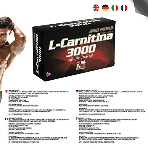 L Carnitina 3000| Líquida | L-carnitina Con Vitamina C | Suplemento Deportivo - Pack 2-40 viales-Qualnat L Carnitina 3000| Líquida | L-carnitina Con Vitamina C | Suplemento Deportivo - Pack 2-40 viales-Qualnat