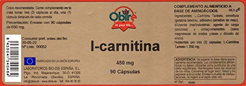 L-carnitina 450 mg. 90 cápsulas