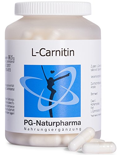 L-Carnitina capsulas - 1 cápsula con 500 mg de L-Carnitina, dosis altas, 160 cápsulas, de Alemania, suministro de 2 meses