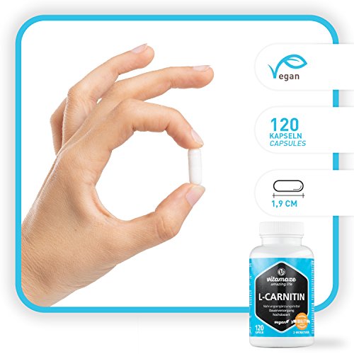 L-Carnitina de Alta Dosis y Vegana, 680 mg de L-Carnitina Pura por Día, 120 Cápsulas durante 2 Meses, Suplemento Natural sin Aditivos, Calidad Alemana L-Carnitina de Alta Dosis y Vegana, 680 mg de L-Carnitina Pura por Día, 120 Cápsulas durante 2 Meses, Suplemento Natural sin Aditivos, Calidad Alemana