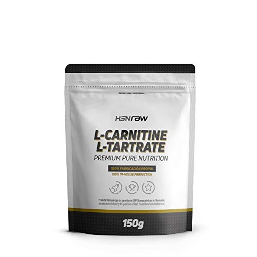 L-Carnitina L-Tartrato en Polvo de HSN | Quemagrasas, Para Adelgazar, Energético, y Recuperación Muscular | Vegano, Sin Gluten, Sin Lactosa, Sin Sabor, 150 gr