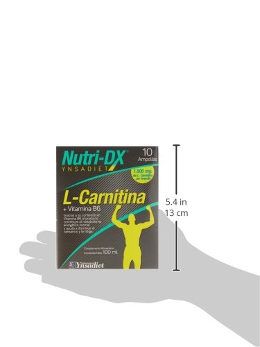 L Carnitina + Vitamina B6 - 1500 mg por ampolla -L-carnitina NutriDX L Carnitina + Vitamina B6 - 1500 mg por ampolla -L-carnitina NutriDX
