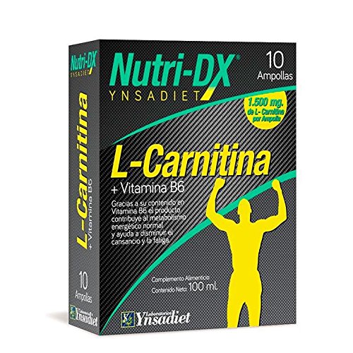 L Carnitina + Vitamina B6 - 1500 mg por ampolla -L-carnitina NutriDX L Carnitina + Vitamina B6 - 1500 mg por ampolla -L-carnitina NutriDX