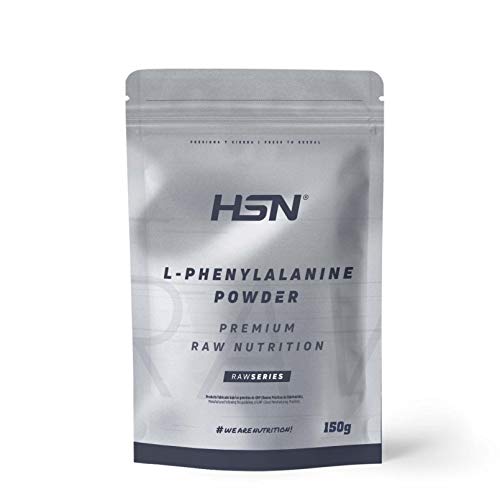 L-Fenilalanina de HSN | L-Phenylalanine Powder | 100% Pura en Polvo | Aminoácidos Esencial | Suplemento para Masa Muscular | Vegano, Sin Gluten, Sin Lactosa, Sabor Natural, En Polvo, 150 gr