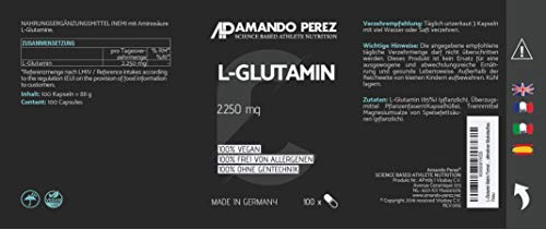 L-Glutamine Matrix Formula - 2250 mg por dosis - 100 cápsulas - High-Loseta-Glutamina L-Glutamine Matrix Formula - 2250 mg por dosis - 100 cápsulas - High-Loseta-Glutamina