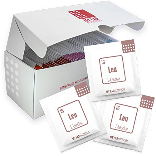 L-Leucina 1250 mg. 48 sobres de polvo. Vegano Sin Lactosa ni Gluten. Complemento alimenticio de aminoácidos esenciales. Sabor a naranja - MyLab Nutrition (48) L-Leucina 1250 mg. 48 sobres de polvo. Vegano Sin Lactosa ni Gluten. Complemento alimenticio de aminoácidos esenciales. Sabor a naranja - MyLab Nutrition (48)