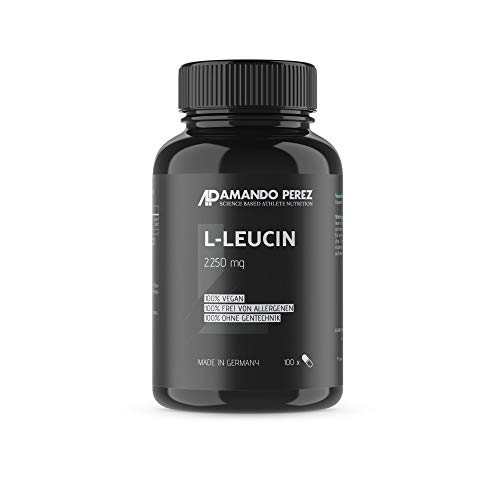 L-leucina - 2250 mg por dosis - 100 cápsulas - aminoácido esencial