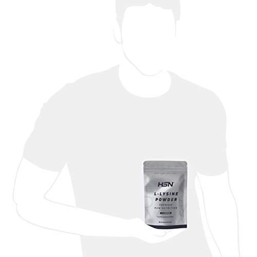 L-Lisina de HSN | L-Lysine Powder | 100% Pura en Polvo | Aminoácido Esencial | Suplemento para la producción de Colágeno, Piel Sana | Vegano, Sin Gluten, Sin Lactosa, Sabor Natural, En Polvo, 150 gr