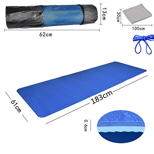 L LONGANCHANG Esterilla Yoga Deporte, Antideslizante TPE Ecológico Yoga Mat, Colchoneta Gimnasia Fitness Alfombrilla Gimnasio para Ejercicio en Casa, con Bolsa y Toalla, 183 x 61 x 0,6 CM, Violeta L LONGANCHANG Esterilla Yoga Deporte, Antideslizante TPE Ecológico Yoga Mat, Colchoneta Gimnasia Fitness Alfombrilla Gimnasio para Ejercicio en Casa, con Bolsa y Toalla, 183 x 61 x 0,6 CM, Violeta
