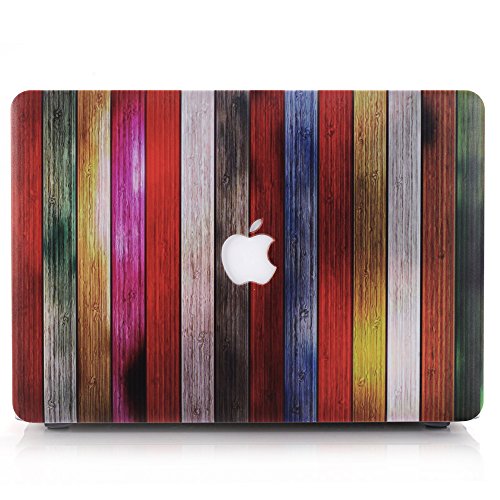 L2W Funda Dura MacBook Air 13 Caso, Plástico Hard Shell Dura de Goma con Protector Case para MacBook Air 13" (Modelo: A1369/A1466)(Patrón Madera Textura MW-3)