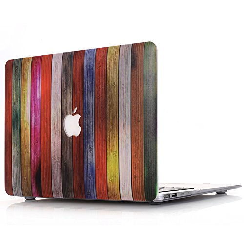 L2W Funda Dura MacBook Air 13 Caso, Plástico Hard Shell Dura de Goma con Protector Case para MacBook Air 13" (Modelo: A1369/A1466)(Patrón Madera Textura MW-3)