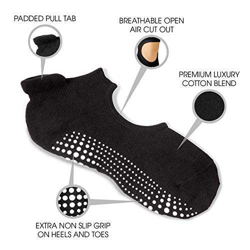 LA Active Calcetines Antideslizantes - 2 Pares - Para Yoga Pilates Ballet Barre Mujer Hombre - Ballet (2x Negro, 37-40 EU) LA Active Calcetines Antideslizantes - 2 Pares - Para Yoga Pilates Ballet Barre Mujer Hombre - Ballet (2x Negro, 37-40 EU)