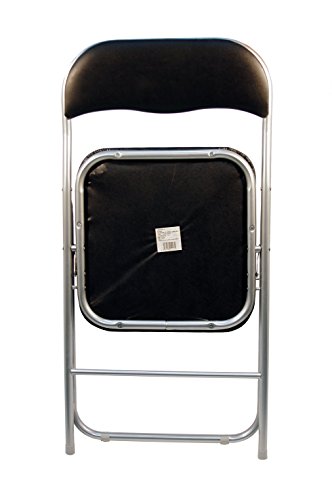 La Silla Española - Pack 6 Sillas plegables de aluminio con asiento y respaldo acolchados en PVC, modelo Sevilla, Color negro, 78x43,5x46 cm