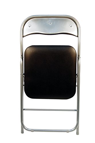 La Silla Española - Pack 6 Sillas plegables de aluminio con asiento y respaldo acolchados en PVC, modelo Sevilla, Color negro, 78x43,5x46 cm La Silla Española - Pack 6 Sillas plegables de aluminio con asiento y respaldo acolchados en PVC, modelo Sevilla, Color negro, 78x43,5x46 cm