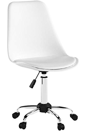 La Silla Española Sanabria Silla de Oficina, Piel Sintética, Blanco, 48x42x100 cm La Silla Española Sanabria Silla de Oficina, Piel Sintética, Blanco, 48x42x100 cm