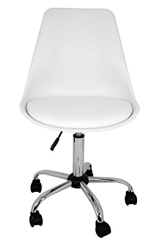 La Silla Española Sanabria Silla de Oficina, Piel Sintética, Blanco, 48x42x100 cm La Silla Española Sanabria Silla de Oficina, Piel Sintética, Blanco, 48x42x100 cm