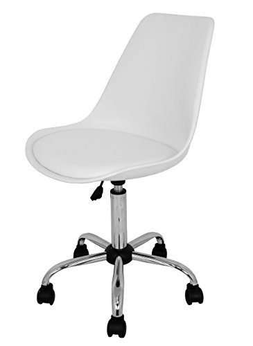 La Silla Española Sanabria Silla de Oficina, Piel Sintética, Blanco, 48x42x100 cm La Silla Española Sanabria Silla de Oficina, Piel Sintética, Blanco, 48x42x100 cm