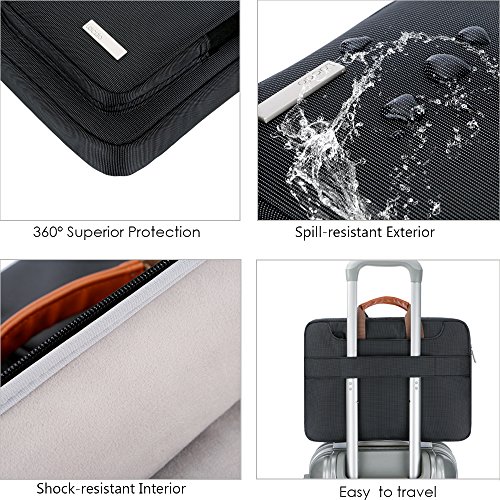 Lacdo 13,3 Pulgada Funda Bandolera Portátil Protectora de 360° para 13" Old MacBook Pro/MacBook Air 2010-2017, 13,3" New MacBook Air/MacBook Pro 2016-2020, Jumper ASUS Acer Lenovo Dell ordenador,Negro