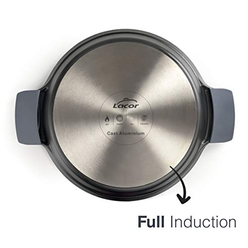 Lacor 25440 Paellera Antiadherente Eco-Piedra, Compatibilidad con todo tipo de cocinas, incluida la inducción y horno, Fondo Full Induction, Ecológica y sin PFOA, 40 cm, Aluminio Fundido