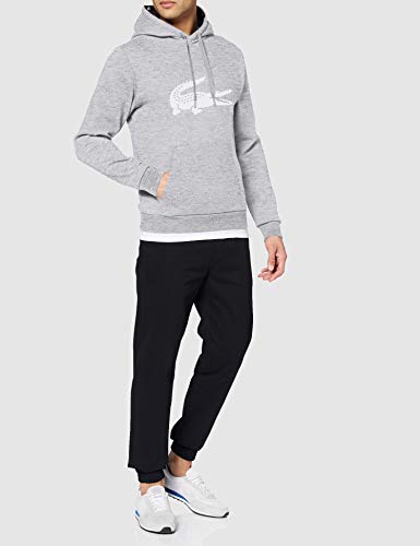 Lacoste Sport Sh8687 Sudadera, Gris (Argent Chiné/Noir/Blanc Sj1), XXX-Large (Talla del Fabricante: 8) para Hombre