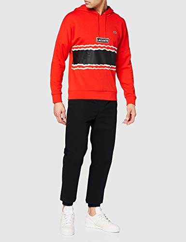 Lacoste Sport Sh8688 Sudadera, Rojo (Corrida/Noir-Blanc ATV), Medium (Talla del Fabricante: 4) para Hombre