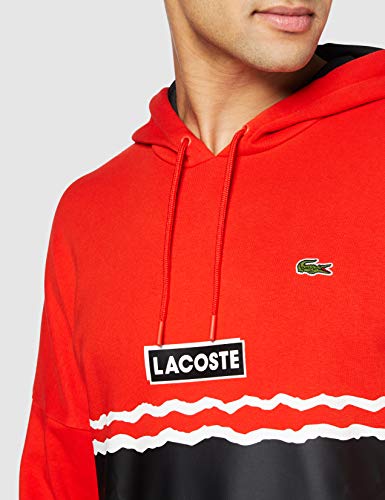 Lacoste Sport Sh8688 Sudadera, Rojo (Corrida/Noir-Blanc ATV), Medium (Talla del Fabricante: 4) para Hombre