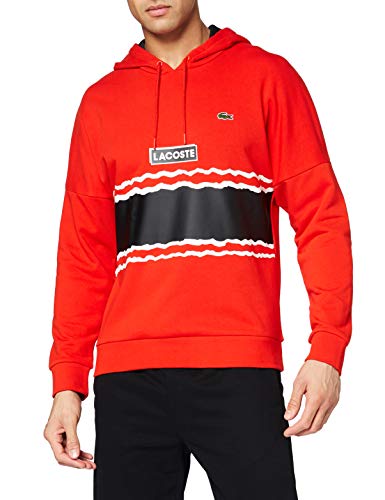 Lacoste Sport Sh8688 Sudadera, Rojo (Corrida/Noir-Blanc ATV), Medium (Talla del Fabricante: 4) para Hombre