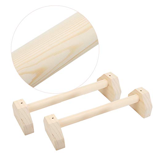 Lacyie Parallettes - Juego de 2 barras de madera para ejercicios de yoga con doble asa