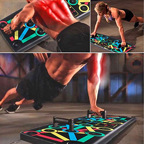 Lacyie Tabla de Flexiones 14 en 1,Push Up Rack Board Fitness Entrenamiento Gimnasio Ejercicio Stands para Entrenamiento en el Interior y en el Brazo