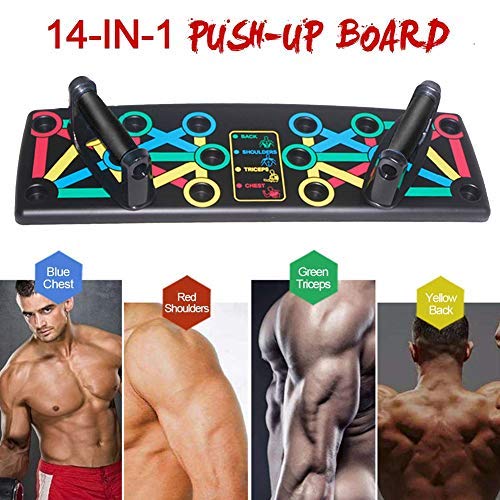 Lacyie Tabla de Flexiones 14 en 1,Push Up Rack Board Fitness Entrenamiento Gimnasio Ejercicio Stands para Entrenamiento en el Interior y en el Brazo