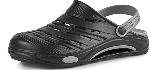 Ladeheid EVA Zuecos Clog Zapatos Unisexo Adulto KL030 (Negro/Gris, 41 EU)