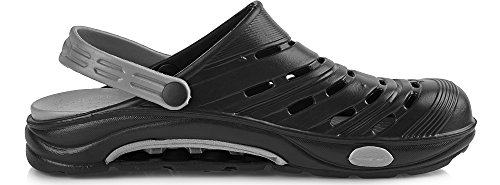 Ladeheid EVA Zuecos Clog Zapatos Unisexo Adulto KL030 (Negro/Gris, 41 EU)