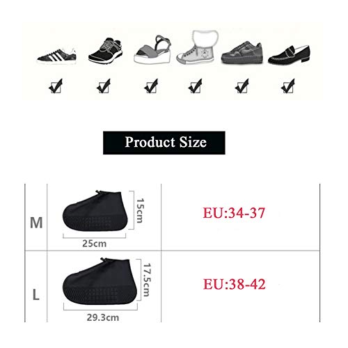 Lady of Luck Funda Impermeable de Silicona para La Lluvia, Prueba de Agua de Lluvia Nieve Zapatos Cubiertas del Zapato Fundas Impermeables (Negro-L) Lady of Luck Funda Impermeable de Silicona para La Lluvia, Prueba de Agua de Lluvia Nieve Zapatos Cubiertas del Zapato Fundas Impermeables (Negro-L)