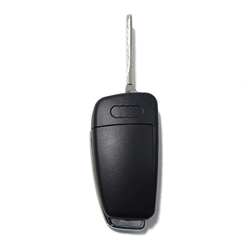 Lage Repuesto Coche Audi Llave 3 Teclas Concha cáscara con Cuchilla para Mando Audi A1 A3 A4 A6 A8 TT Q5 Q7 R8 S4 S6 Negro sin electrónica y trasponder