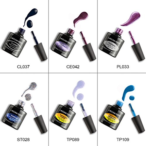 Lagunamoon Esmaltes de Uñas, Esmaltes en Gel Uñas UV LED, 6pcs Kit de Esmaltes Semipermanentes para Uñas Camaleón, Ojo de Gato, Pintauñas para Manucira Profesional - 014 Lagunamoon Esmaltes de Uñas, Esmaltes en Gel Uñas UV LED, 6pcs Kit de Esmaltes Semipermanentes para Uñas Camaleón, Ojo de Gato, Pintauñas para Manucira Profesional - 014