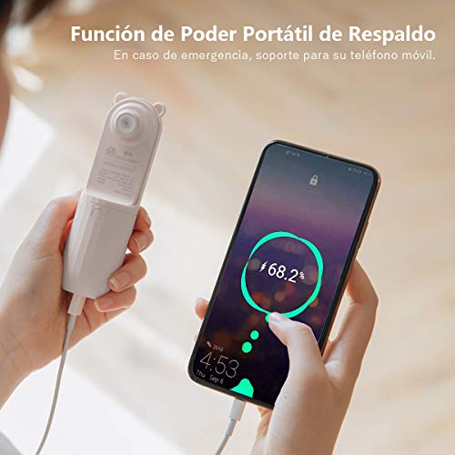 LaHuKo Mini Ventilador de Mano USB Portátil Pequeño y Silencioso con 2 Velocidades Recargable USB con Batería 2500mAh Duración 24h para Oficina Hogar Viajes Aire Libre (Blanco) LaHuKo Mini Ventilador de Mano USB Portátil Pequeño y Silencioso con 2 Velocidades Recargable USB con Batería 2500mAh Duración 24h para Oficina Hogar Viajes Aire Libre (Blanco)
