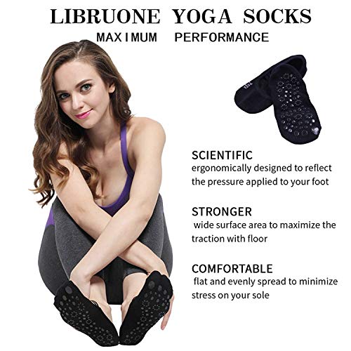 LaLaAreal Calcetines Pilates Yoga Antideslizantes Traspirable Mujer para Barra Ballet Danza (3 Par)