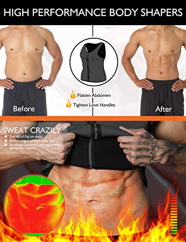 LaLaAreal Faja Reductora Adelgazante Hombre Neopreno Camiseta Reductora Compresion de Sauna Deportivo