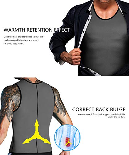 LaLaAreal Faja Reductora Adelgazante Hombre Neopreno Camiseta Reductora Compresion de Sauna Deportivo