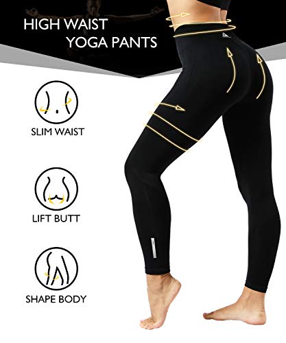 LaLaAreal Pantalones De Entrenamiento Para Mujer Leggings De Yoga Control De Abdomen De Cintura Alta Elástico Para Correr Pilates Fitness …