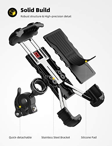 Lamicall Soporte Movil Bicicleta, Soporte Motocicleta - Rotación 360° Soporte Manillar para iPhone 12 Mini, 12 Pro Max, 11 Pro, XS Max, XR, X, 8, 7, 6S, Samsung S10 S9 S8, Huawei, 4.7-6.8" Smartphones