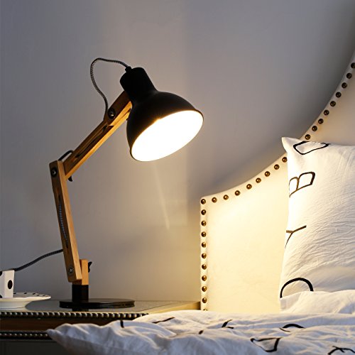 Lámpara de Escritorio,Columpio del Brazo,lámpara de Mesa Ajustable y Desmontable de Madera para Oficina, Sala, Estudio y Dormitorio, Negro – Tomons Lámpara de Escritorio,Columpio del Brazo,lámpara de Mesa Ajustable y Desmontable de Madera para Oficina, Sala, Estudio y Dormitorio, Negro – Tomons